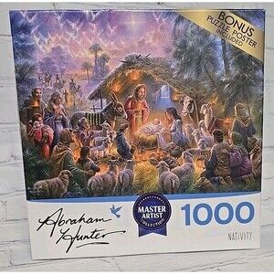 Abraham Hunter- Christmas Nativity  Puzzle 1000 Pc Master Artist Collection NEW